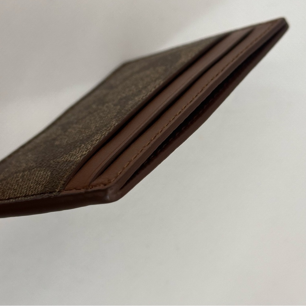 Coach Signature Brown and Tan Card Holder - Picture 4 of 11